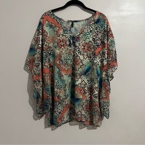 Blouse v neck colorful bleeker & mcdougal women’s XL